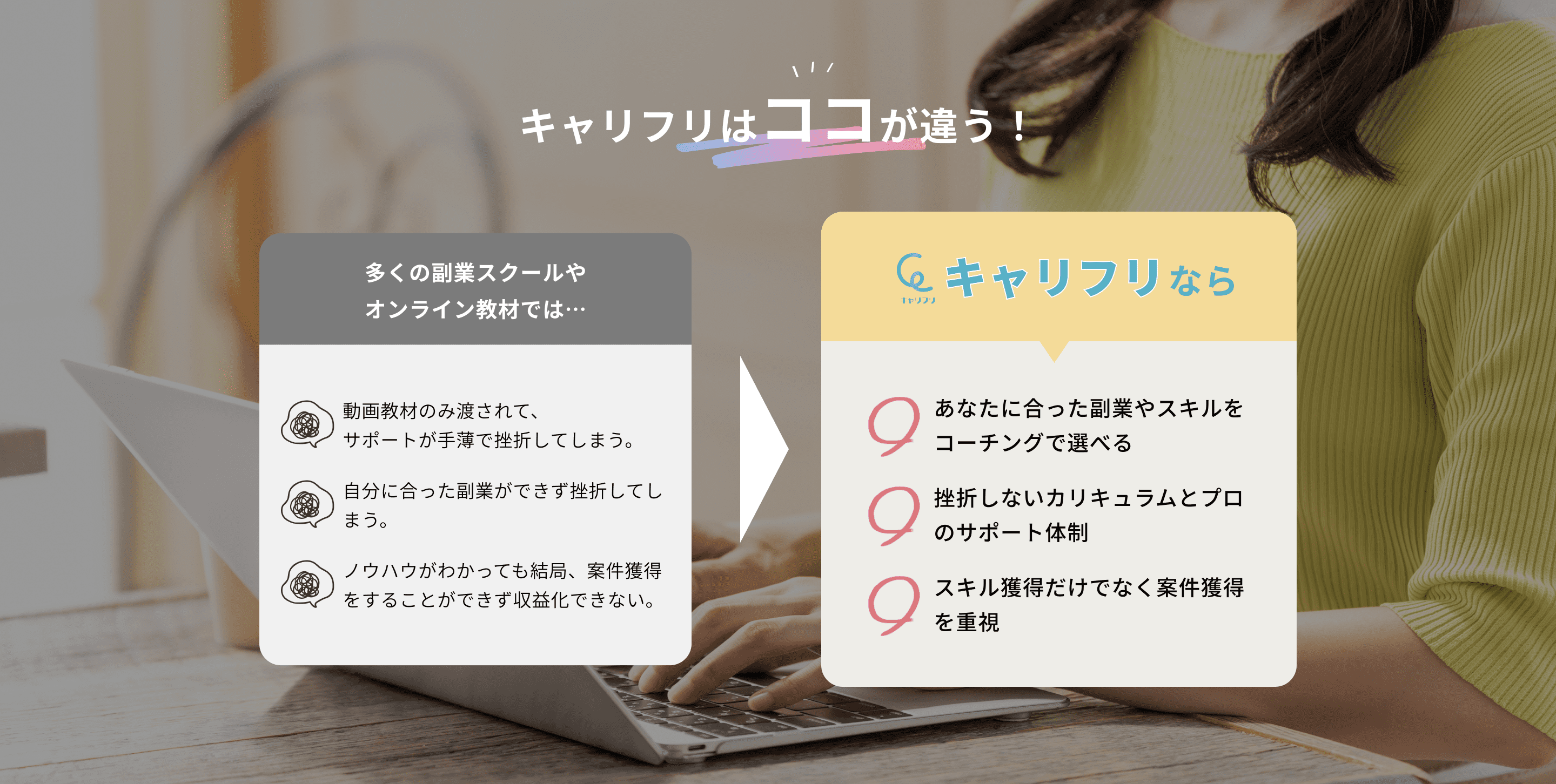 キャリフリはココが違う！